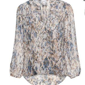 Veronica M. Long Sleeve Surplice Blouse